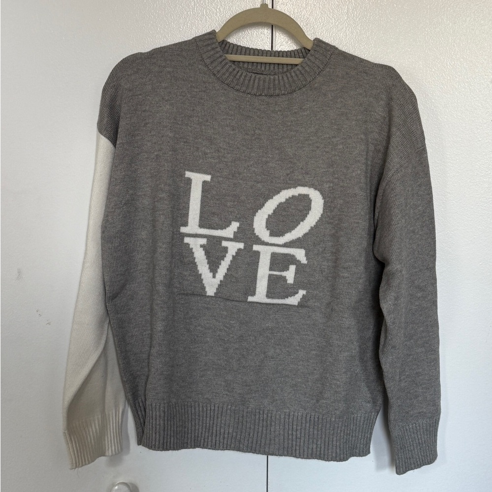 Elan Gray and Cream “Love” Sweater